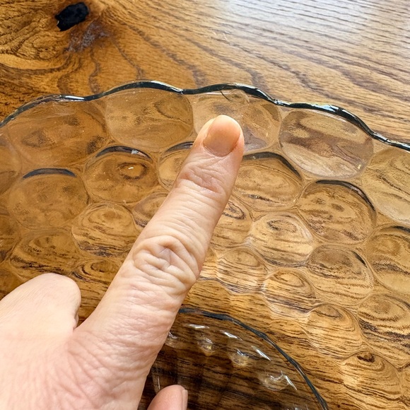 Vintage Glass Bubble Bowl- hint of blue- - Picture 7 of 15